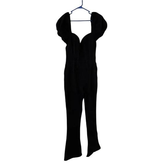 Free People Black Denim Moondance Flared Jumpsuit XS - Picture 4 of 4